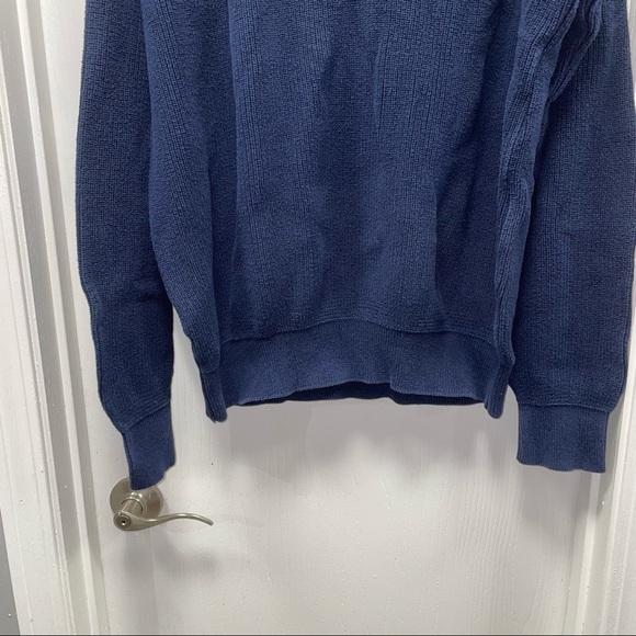 L.L Bean Sweater Ribbed Mock Neck Pullover Long Sleeve Henley 1/4th Button Up - Picture 3 of 6